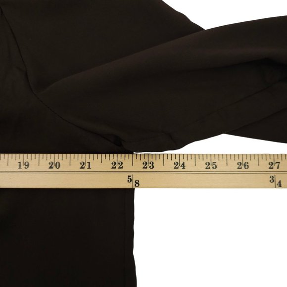 Chicos Covered Placket Button Front Shirt Women Size 2 US L/12 Brown Long Sleeve - Picture 3 of 15